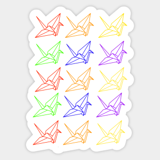 Rainbow Cranes Sticker